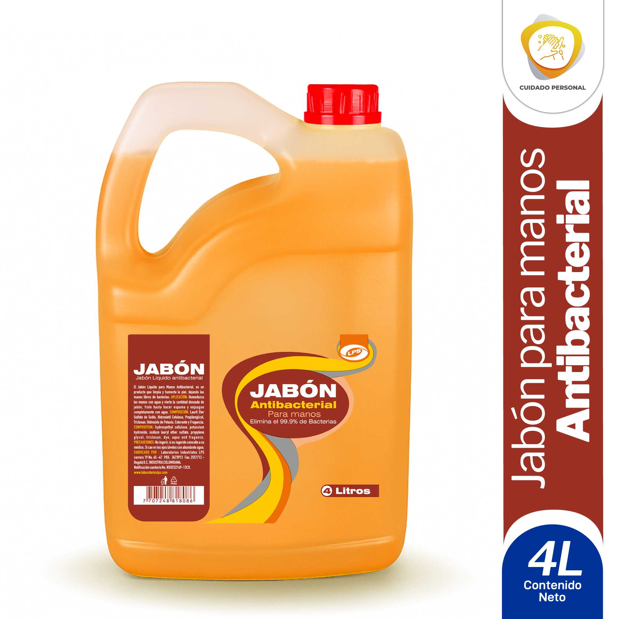 Jabón Manos Antibacterial 4L