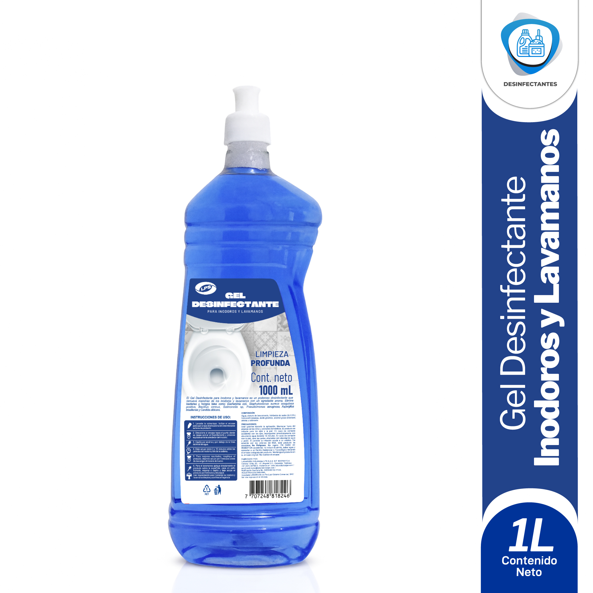 Gel Desinfectante Inodoros y lavamanos LPS 1L